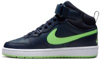 Ботинки детские Nike Court Borough Mid 2 Gs Dark Obsidian/White/Lime Blast, s.39 фото №2 — интернет-магазин Desire.md