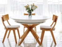 Masă pentru bucătărie Deco Nova Furnir Italian White+Wood Oak Legs imaginea #2 — magazin online Desire.md