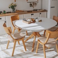 Masă pentru bucătărie Deco Nova Furnir Italian White+Wood Oak Legs imaginea #4 — magazin online Desire.md