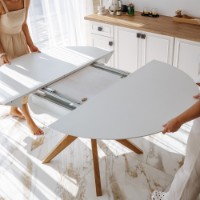 Masă pentru bucătărie Deco Nova Furnir Italian White+Wood Oak Legs imaginea #5 — magazin online Desire.md