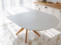 Masă pentru bucătărie Deco Nova Furnir Italian White+Wood Oak Legs imaginea #6 — magazin online Desire.md