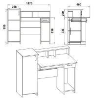 Masa de birou Компанит Пи-Пи-2 Nimfeia Alb imaginea #2 — magazin online Desire.md