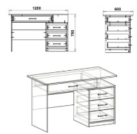 Masa de birou Компанит Студент-2 Nimfeia Alb imaginea #2 — magazin online Desire.md