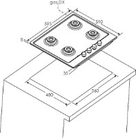 Plită incorporabilă cu gaz Candy CHG6BF4WEX imaginea #2 — magazin online Desire.md