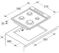 Plită incorporabilă cu gaz Candy CHW6BRBB imaginea #3 — magazin online Desire.md