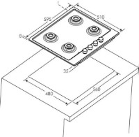 Plită incorporabilă cu gaz Candy CSG6B/4U2 imaginea #3 — magazin online Desire.md