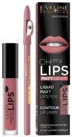 Набор декоративной косметики Eveline Oh! My Lips Liquid Matt Lipstick 07 & Lip Liner 24