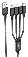 Cablu USB Hoco X76 4-in-1 Black
