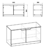 Обувница Компанит ТО-13 Дуб Сонома фото №2 — интернет-магазин Desire.md