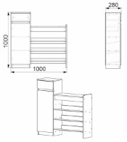 Rafturi pentru pantofi Компанит ТО-16 Stejar Sonoma imaginea #2 — magazin online Desire.md