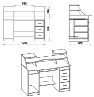 Masa de birou Компанит Комфорт-5 Nimfeia Alb imaginea #2 — magazin online Desire.md
