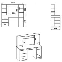 Письменный стол Компанит Менеджер Ателье Светлый фото №2 — интернет-магазин Desire.md