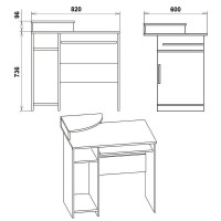 Письменный стол Компанит СКМ-1 Ателье Светлый фото №2 — интернет-магазин Desire.md