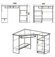 Письменный стол Компанит СУ-13 Нимфея Альба фото №2 — интернет-магазин Desire.md