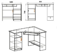 Masa de birou Компанит СУ-14 Atelie Deschis imaginea #2 — magazin online Desire.md