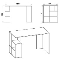 Письменный стол Компанит Ученик-3 Ателье Светлый фото №2 — интернет-магазин Desire.md