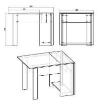Обеденный стол Компанит 1 Стол-книжка Ателье Светлый фото №2 — интернет-магазин Desire.md