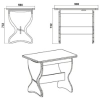 Обеденный стол Компанит КС-4 Нимфея Альба фото №2 — интернет-магазин Desire.md