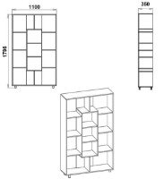 Стеллаж Компанит КШ-4 Ателье Светлый фото №2 — интернет-магазин Desire.md