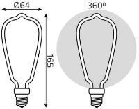 Лампа Gauss Filament Artline ST64 1005802104