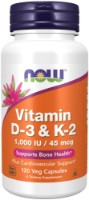 Витамины NOW Vitamin D-3 & K-2 1000 IU 120cap