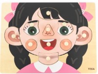 Пазл Viga 10 Девочка - учим части лица (44665)