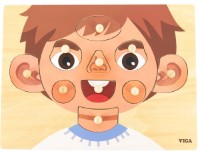 Пазл Viga 10 Мальчик - учим части лица (44664)