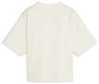 Tricou de dame Puma Classics Ribbed Relaxed Mock Neck Tee Frosted Ivory S