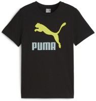 Tricou pentru copii Puma Classics Logo Tee B Puma Black/Turquoise Surf 140 imaginea #1 — magazin online Desire.md