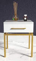 Прикроватная тумба Lucky Star Рик Золотой/Белый фото №2 — интернет-магазин Desire.md