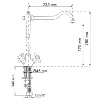 Baterie bucătărie Plados Ideaold Old Bronze imaginea #2 — magazin online Desire.md