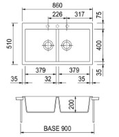 Chiuvetă de bucătărie Plados Elegance AM8620 UG95 Ebony Black imaginea #2 — magazin online Desire.md