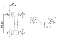 Baterie de duș Ferro Retro XD7 imaginea #2 — magazin online Desire.md