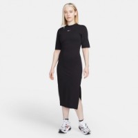 Rochie dame Nike W Nsw Essntl Midi Dress Black/White, s.S imaginea #1 — magazin online Desire.md