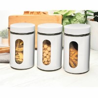 Set de borcane de depozitare Tadar Prato White 3pcs imaginea #3 — magazin online Desire.md