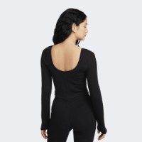 Tricou de dame Nike W Nsw Nk Chll Knt Mrib Ls Top Black/Sail, s.M imaginea #2 — magazin online Desire.md