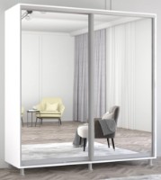 Dulap cu uşi glisante Mobildor-Lux Aron Mirror 200x200 White (aron1879)