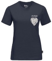 Женская футболка Jack Wolfskin Discover Heart T W Navy XL фото №1 — интернет-магазин Desire.md