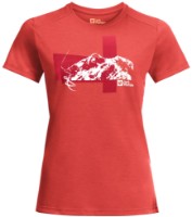 Tricou de dame Jack Wolfskin Vonnan S/S Graphic T W Red XL imaginea #1 — magazin online Desire.md