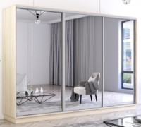 Dulap cu uşi glisante Mobildor-Lux Fox Mirror 300x230 Oak Sonoma (fox7472)