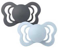Suzeta BIBS Couture Silicone 2 Pack - Iron/Baby Blue 0+ months (1700313)