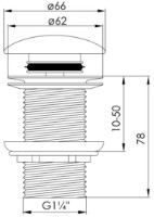 Ventil pentru lavoare VOLLE Click-Clack (90-00-037white) imaginea #2 — magazin online Desire.md