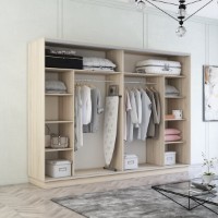 Dulap cu uşi glisante Mobildor-Lux Fox Chipboard/Mirror 340x210 Oak Sonoma (fox7260) imaginea #2 — magazin online Desire.md