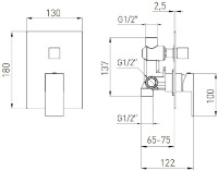 Смеситель для ванны VOLLE Pardo (1548.030206) фото №2 — интернет-магазин Desire.md