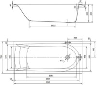 Cadă de baie Cersanit Iva 150x70 imaginea #3 — magazin online Desire.md