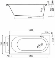Ванна Cersanit Octavia 150x70 фото №4 — интернет-магазин Desire.md