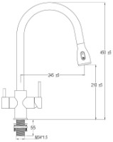 Baterie bucătărie Fabiano FKM 3122 Black Steel imaginea #2 — magazin online Desire.md
