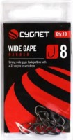 Cârlige pentru pescuit Cygnet Wide Gape Barbed 8 10pcs imaginea #1 — magazin online Desire.md