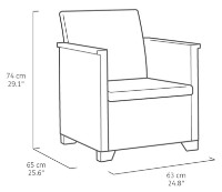 Set mobila de grădină Keter Elodie Set + Chicago Table Graphite/Gray (246150) imaginea #6 — magazin online Desire.md