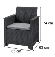 Set mobila de grădină Keter Elodie Chair Set Graphite/Coolgray (255769)